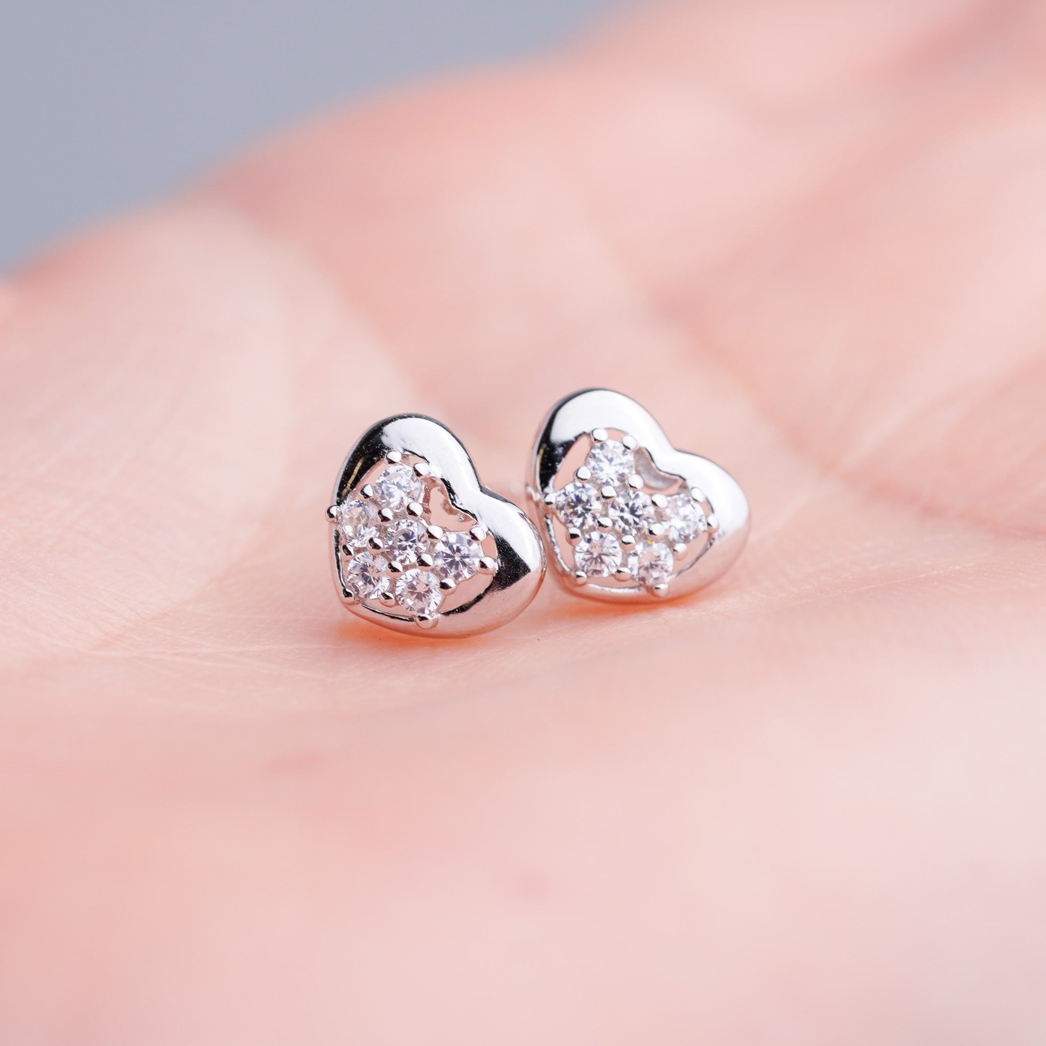 Tiny Heart Stud Earrings