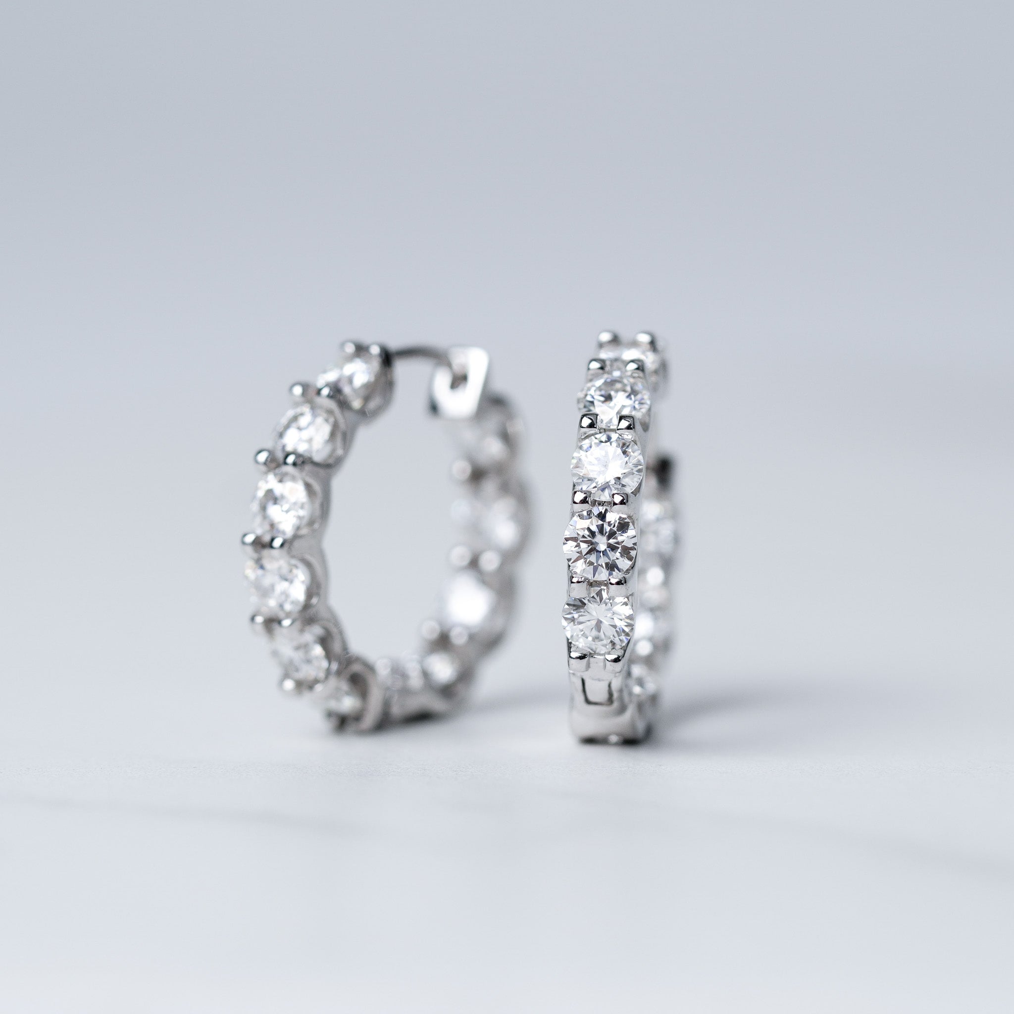 Moissanite Hoop Earrings