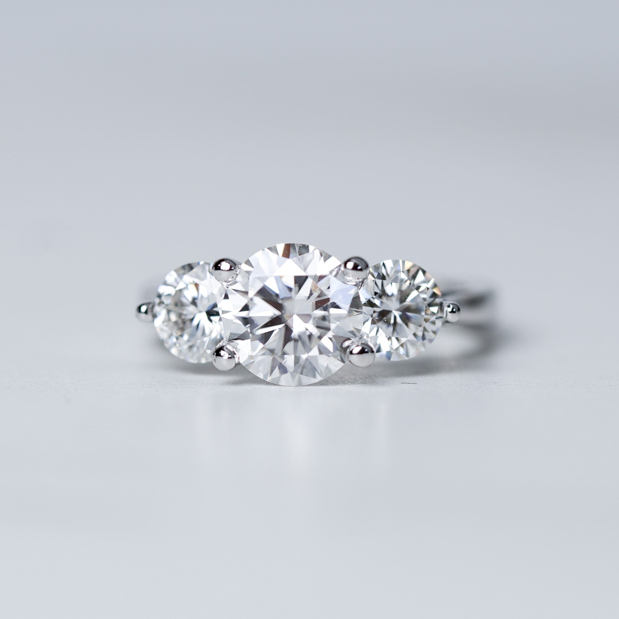 Three Stone Moissanite Ring - 2.25 ct