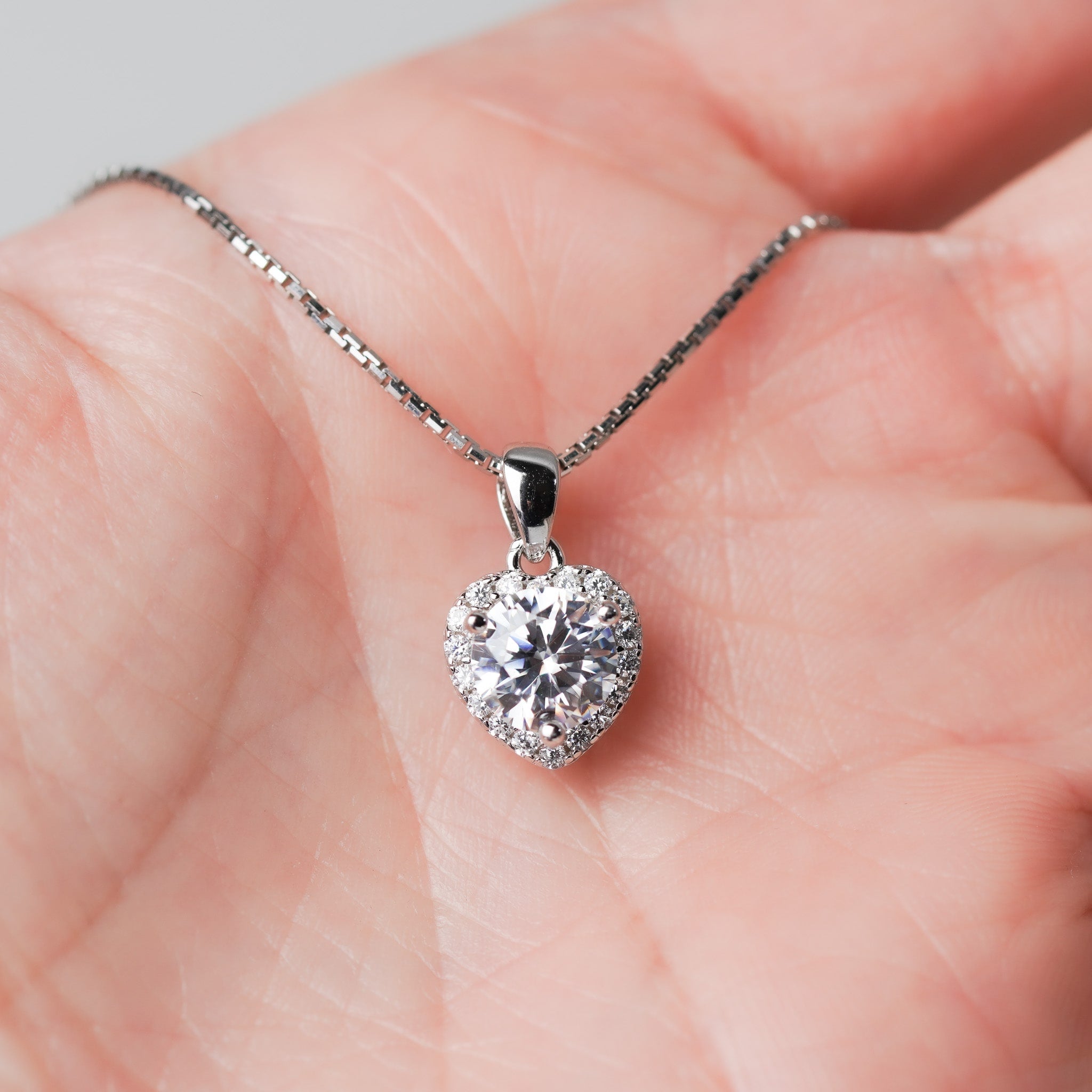 Heart Halo Pendant Necklace