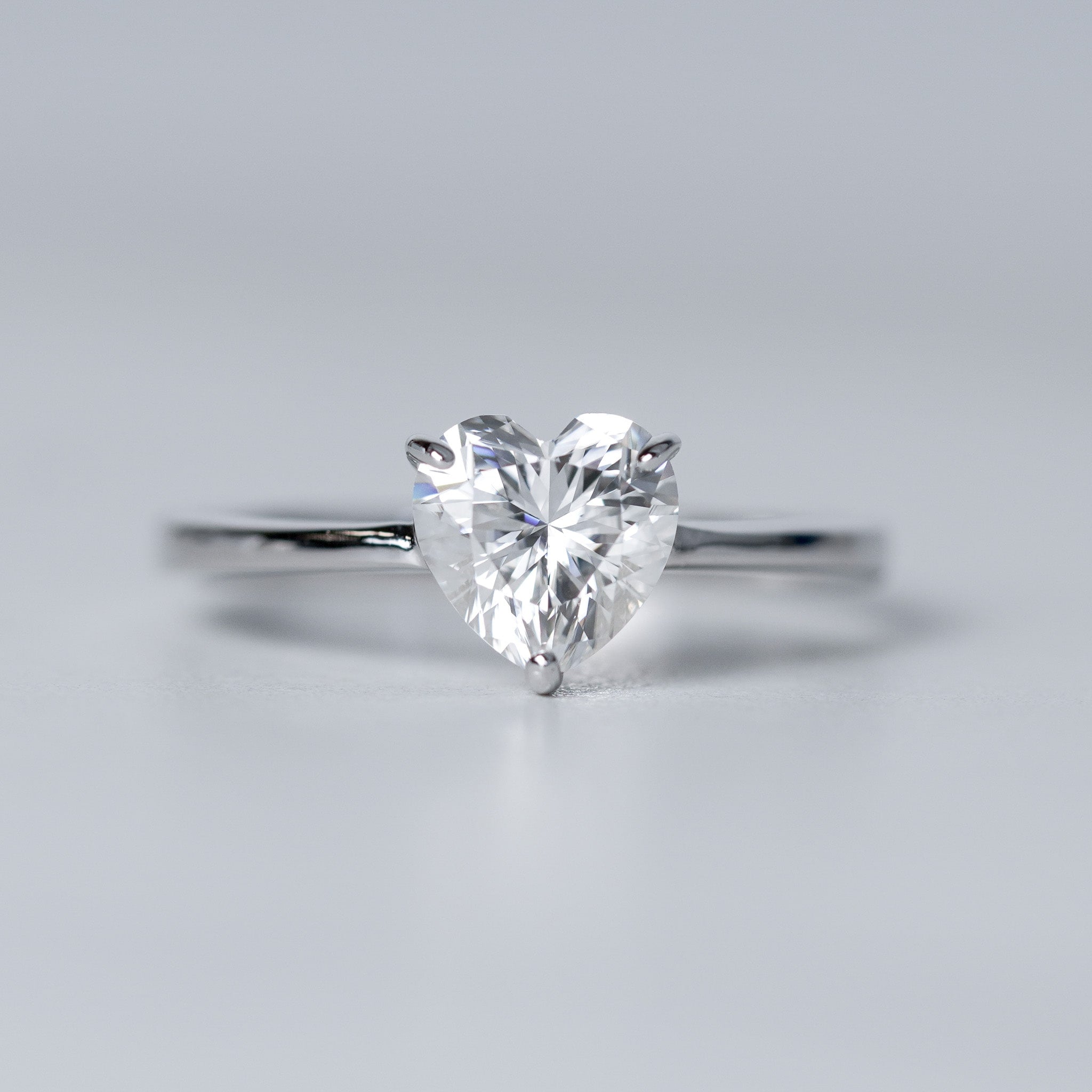 Moissanite Heart Solitaire Engagement Ring