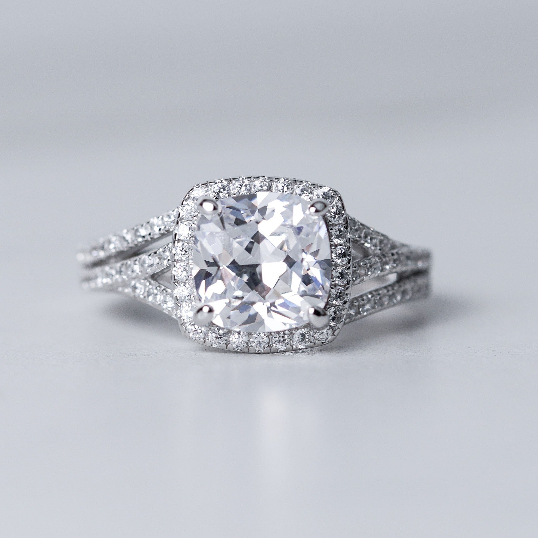 Cushion Cut Halo Ring