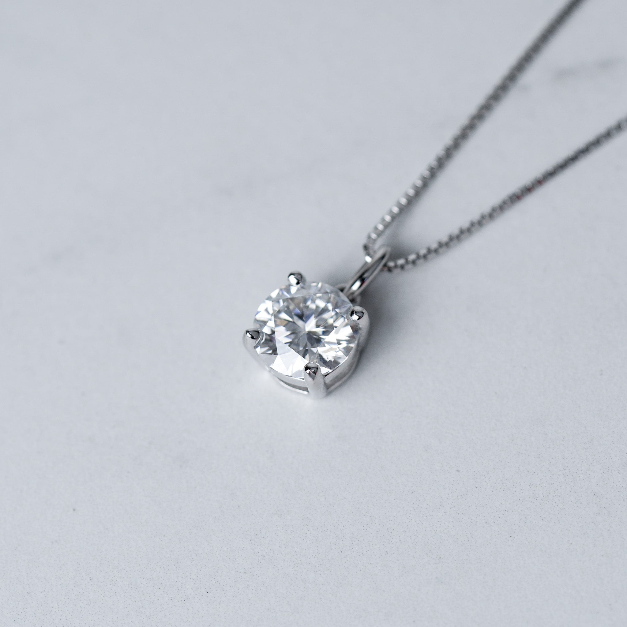 Four Prongs Solitaire Necklace