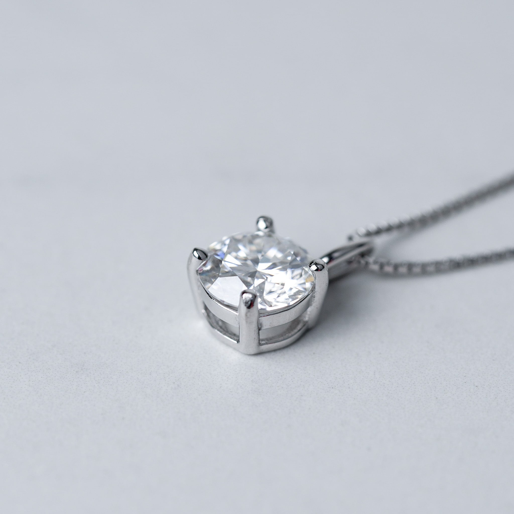 Four Prongs Solitaire Necklace