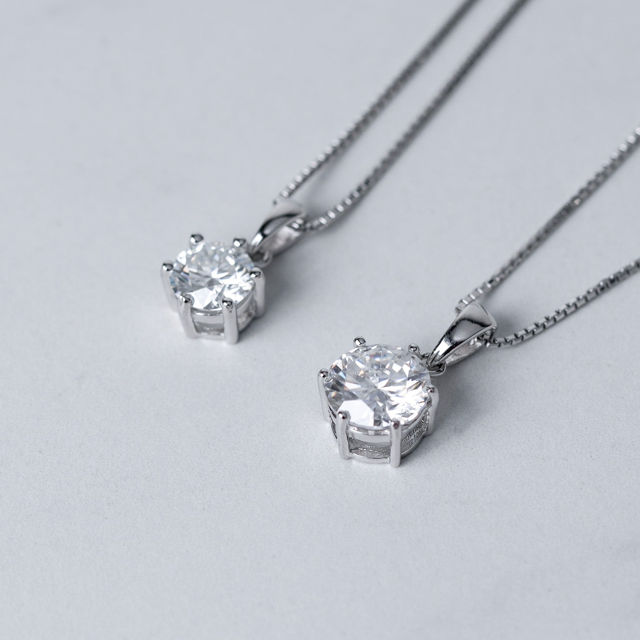 Six Prongs Solitaire Necklace