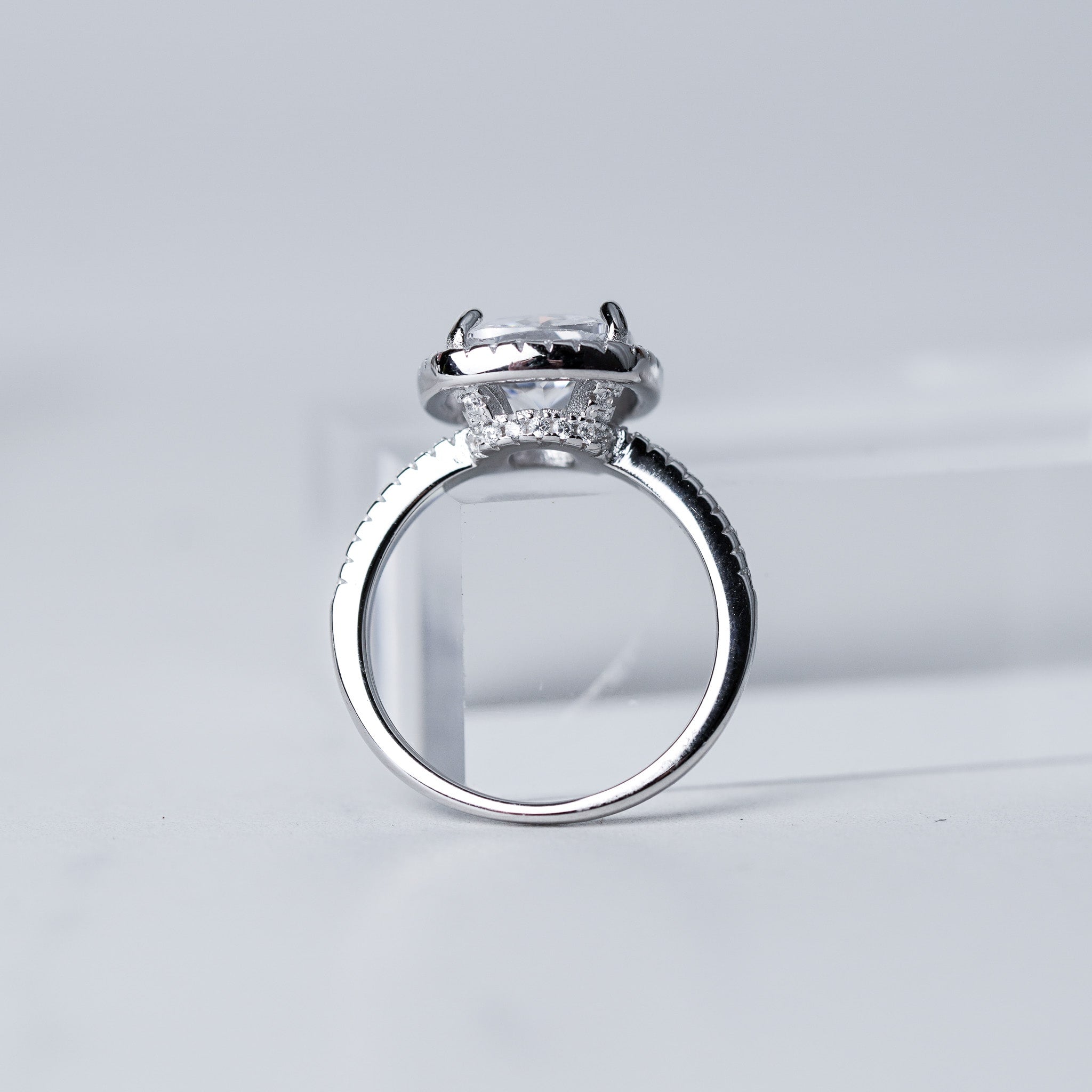 Cushion Cut Halo Ring | 4ct | Simulated Diamond