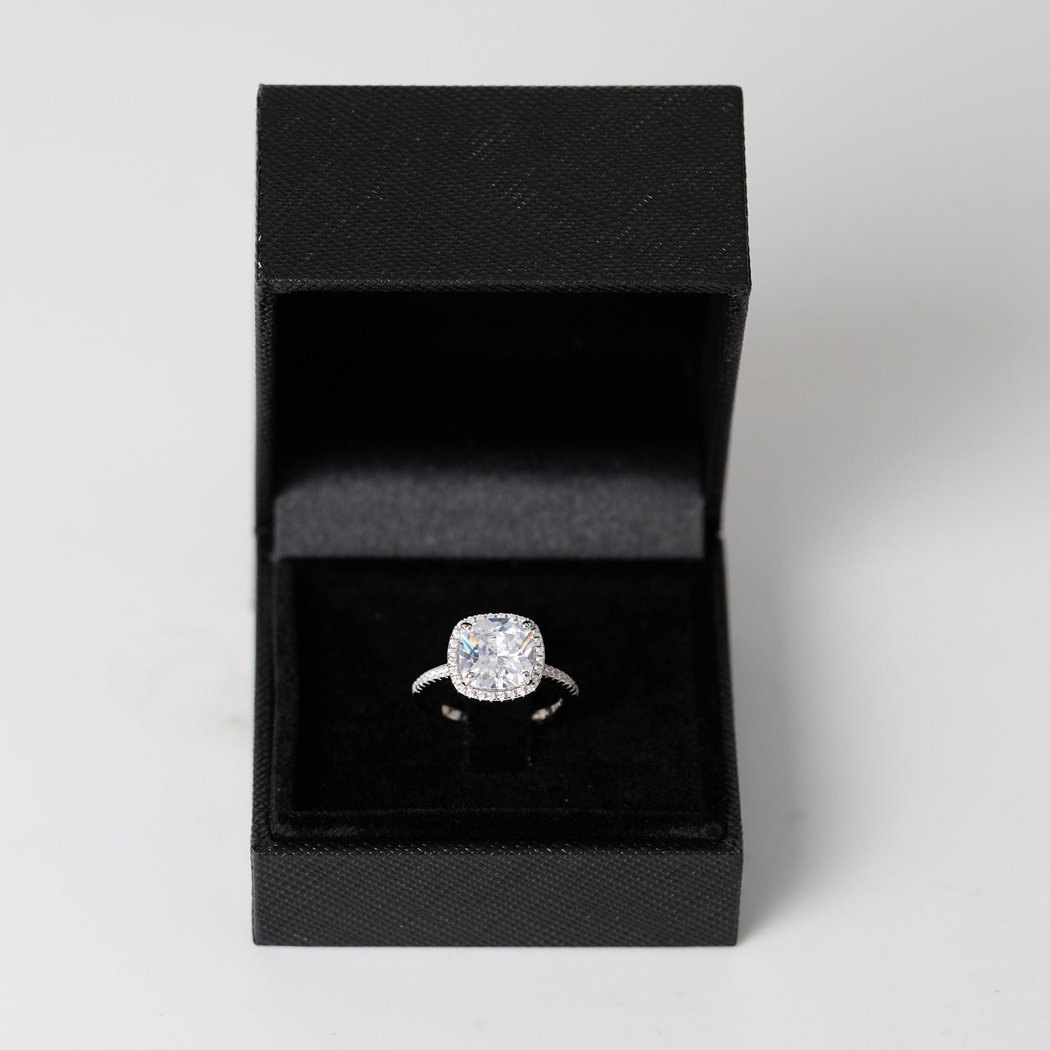 Cushion Cut Halo Ring | 4ct | Simulated Diamond