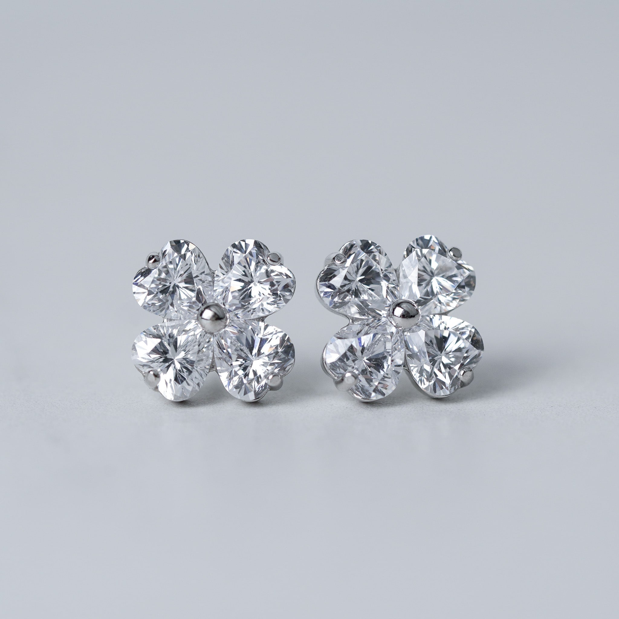 Four Clover Earrings | Simulated Diamonds