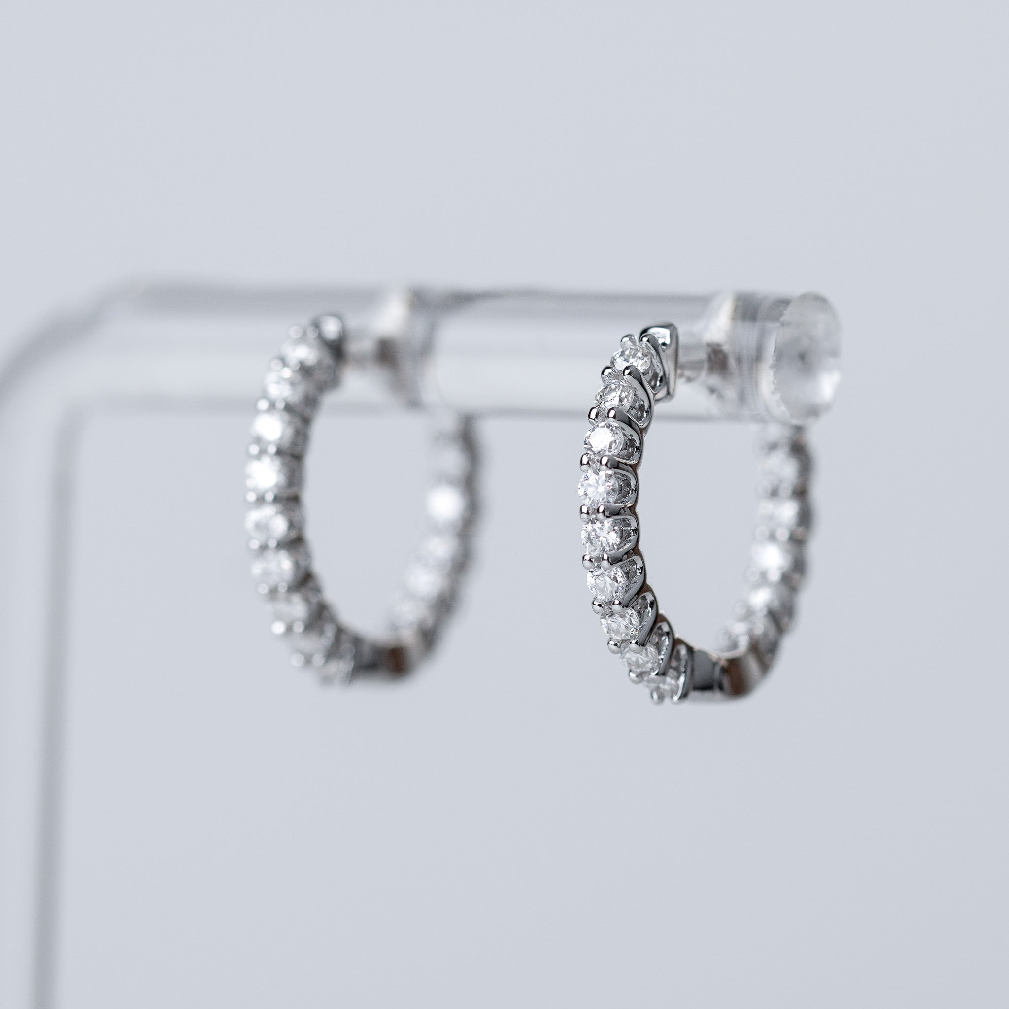 Moissanite Front & Back Small Hoops Earrings