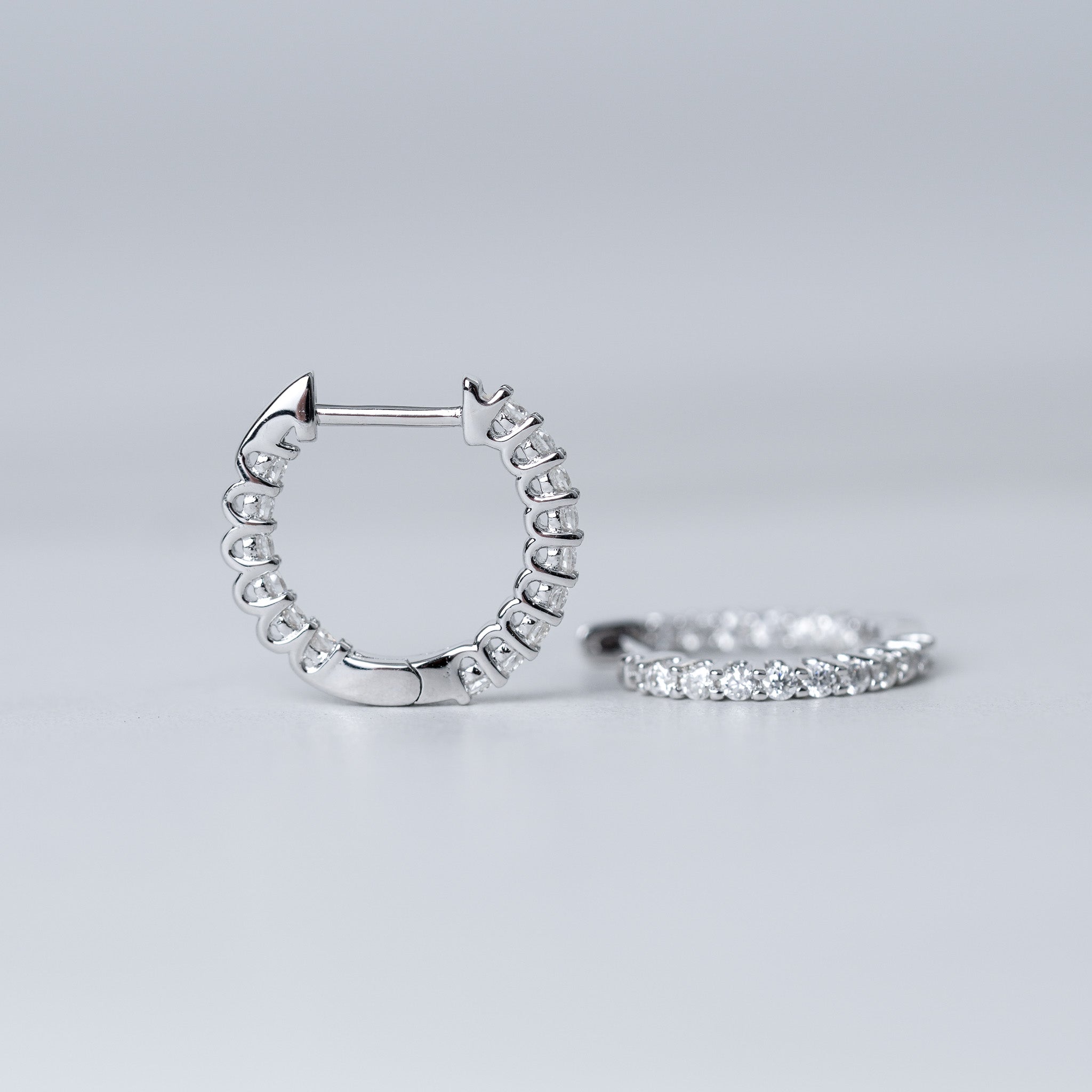 Moissanite Front & Back Small Hoops Earrings