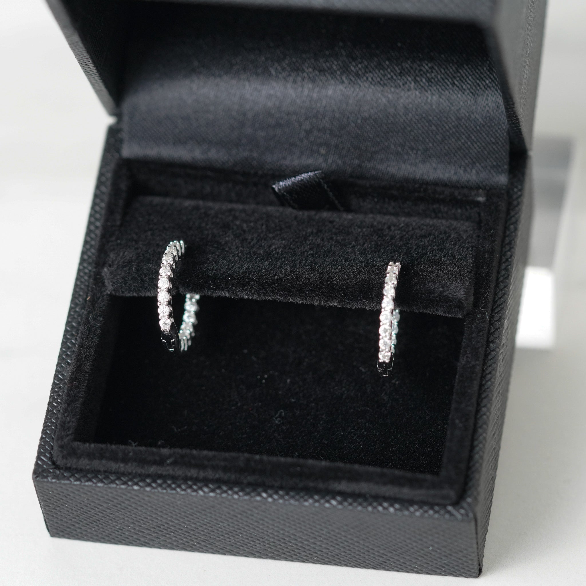 Moissanite Front & Back Small Hoops Earrings