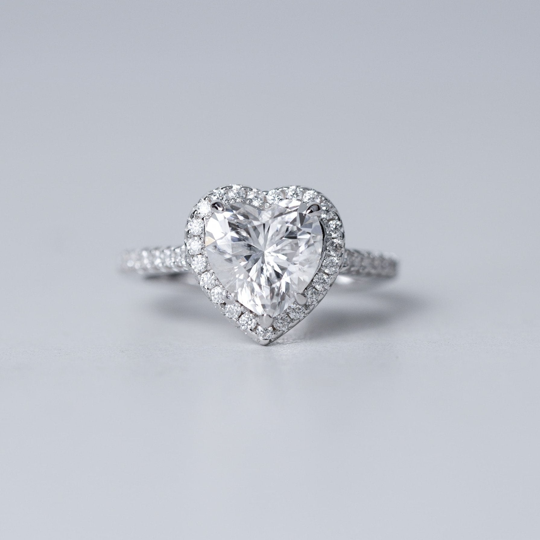 Heart Halo Engagement Ring